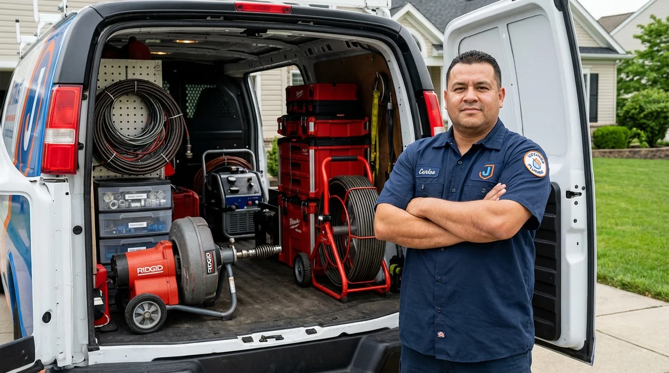 Professional drain cleaning equipment and Johns Plumbing LLC plumber in Harlingen
