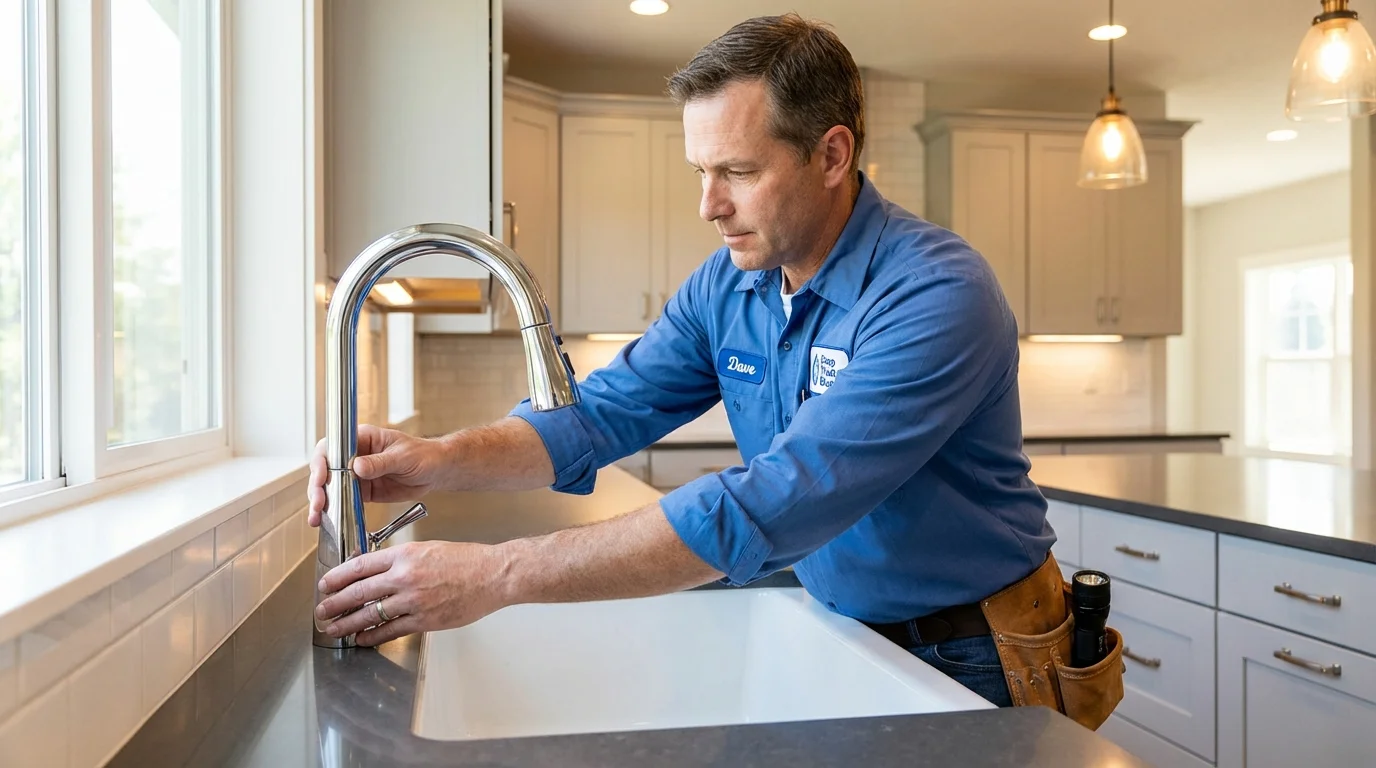 Kitchen faucet installation by Johns Plumbing LLC in Harlingen