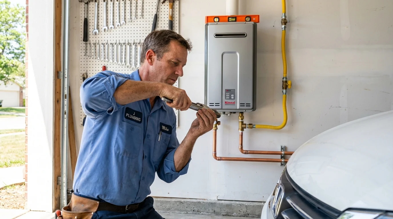 Tankless water heater installation by a Johns Plumbing LLC plumber in Harlingen
